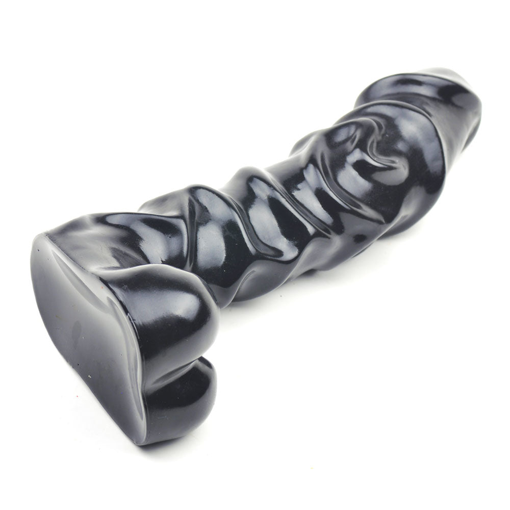 NutBustersXXX Sex Toys 8" Black Raging Dildo Ridged Shaft Balls